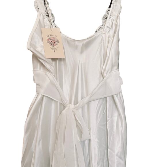 Bloom Jonquil GOWN LONG Bridal White Beaded Camisole Small TAGS ON Silky Wedding - Picture 12 of 15